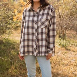 CJLA Bennett Plaid Oversized Boyfriend Flannel